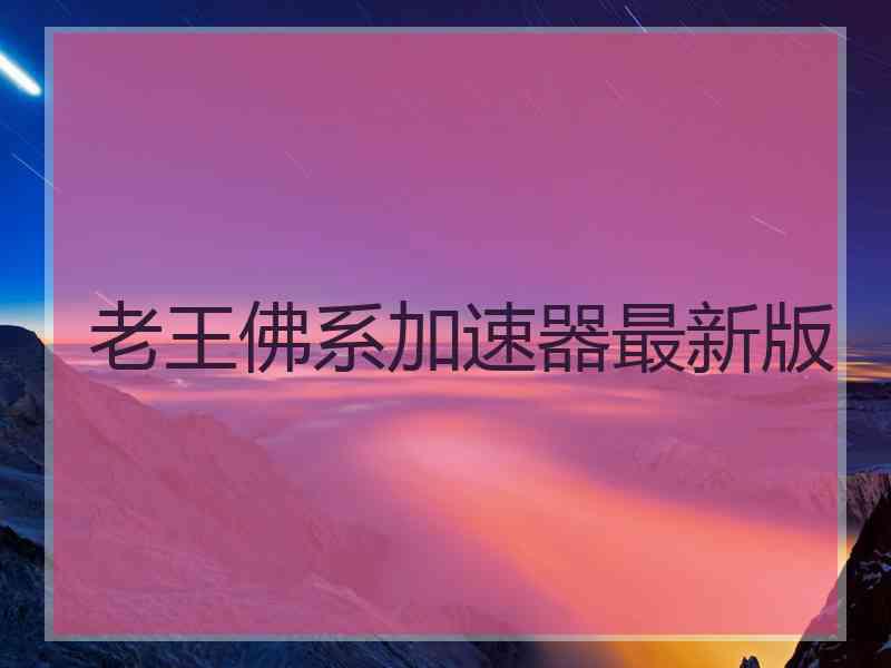 老王佛系加速器最新版