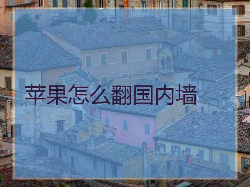 苹果怎么翻国内墙
