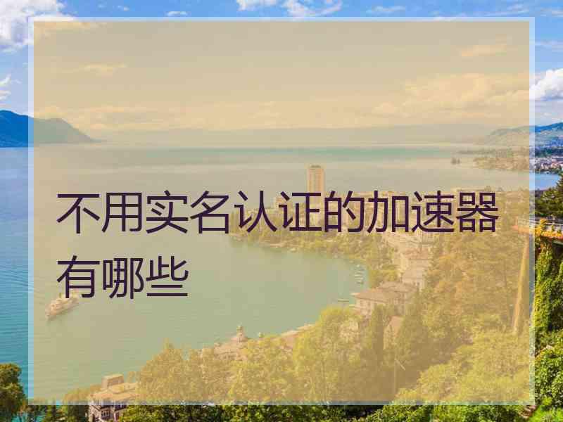 不用实名认证的加速器有哪些