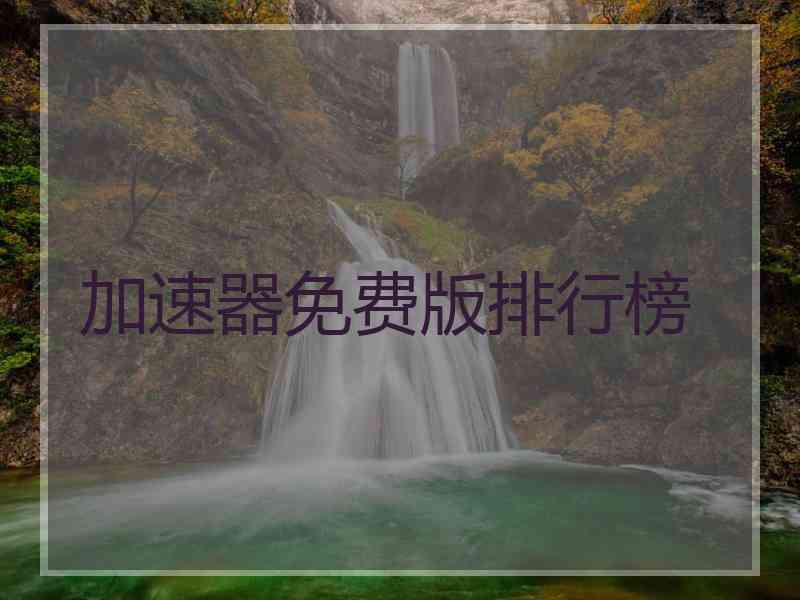 加速器免费版排行榜
