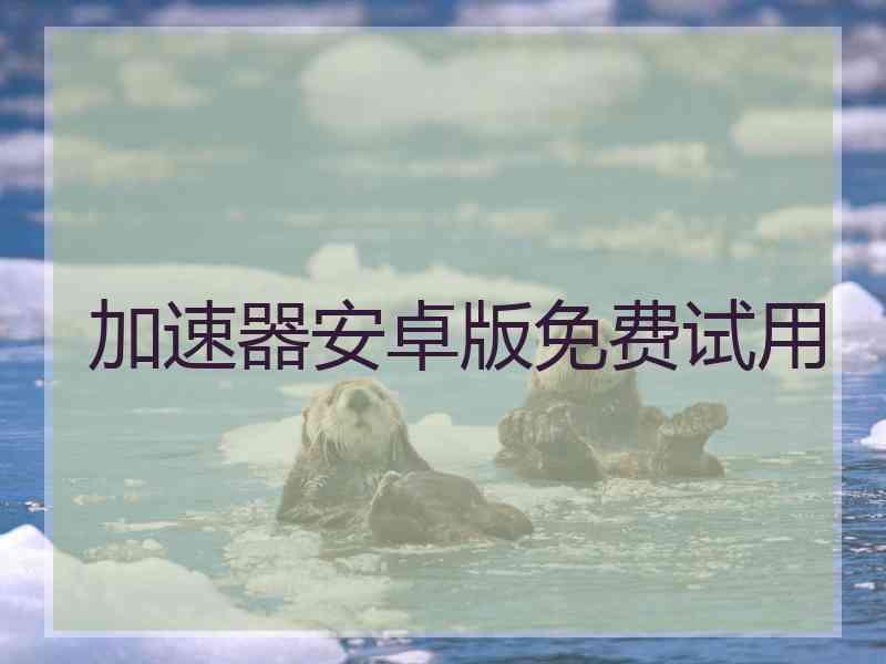 加速器安卓版免费试用