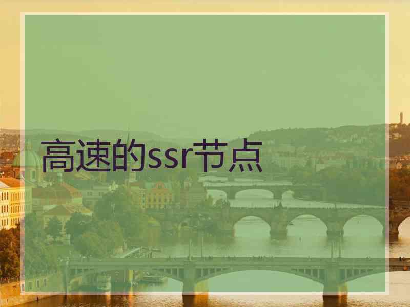 高速的ssr节点