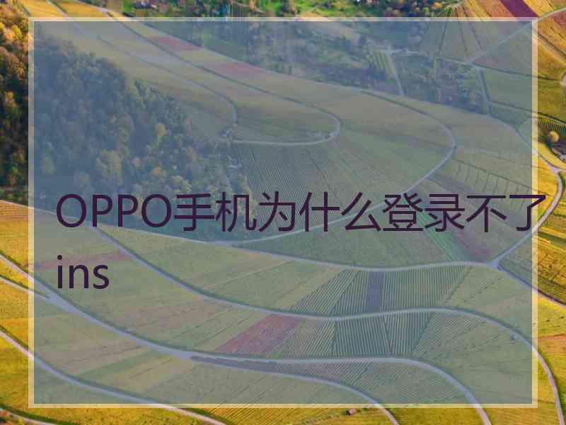 OPPO手机为什么登录不了ins
