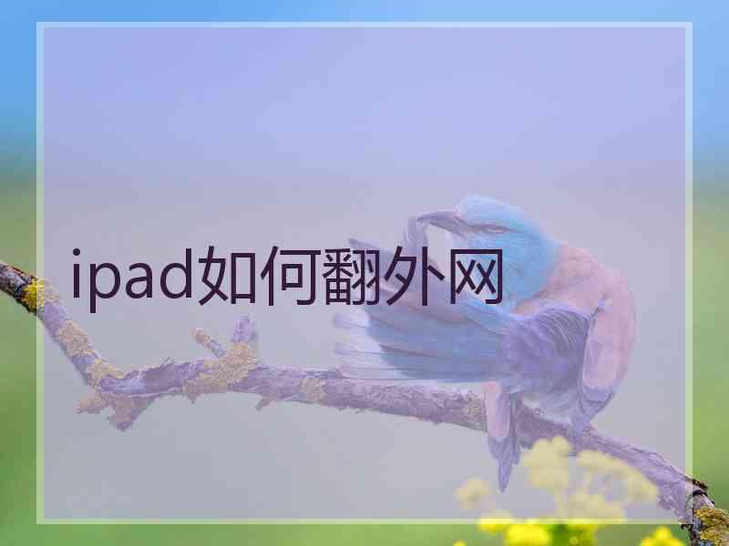 ipad如何翻外网