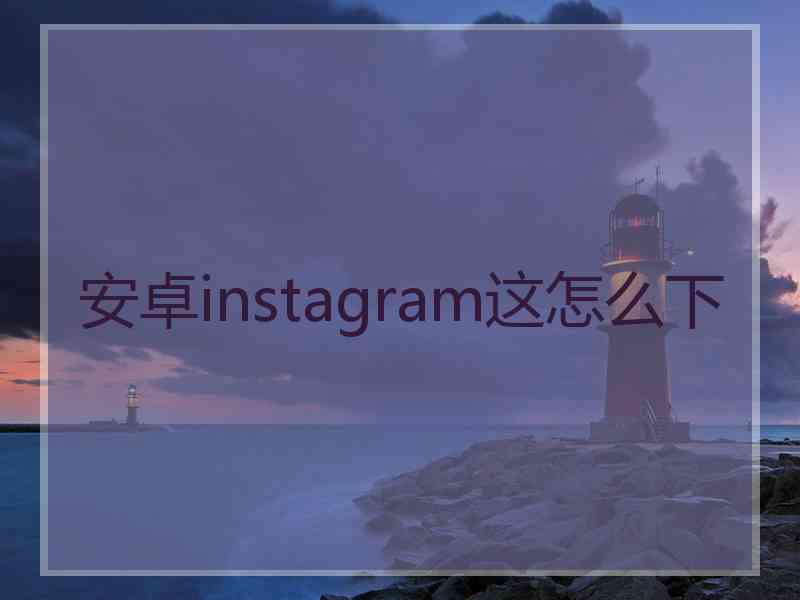 安卓instagram这怎么下