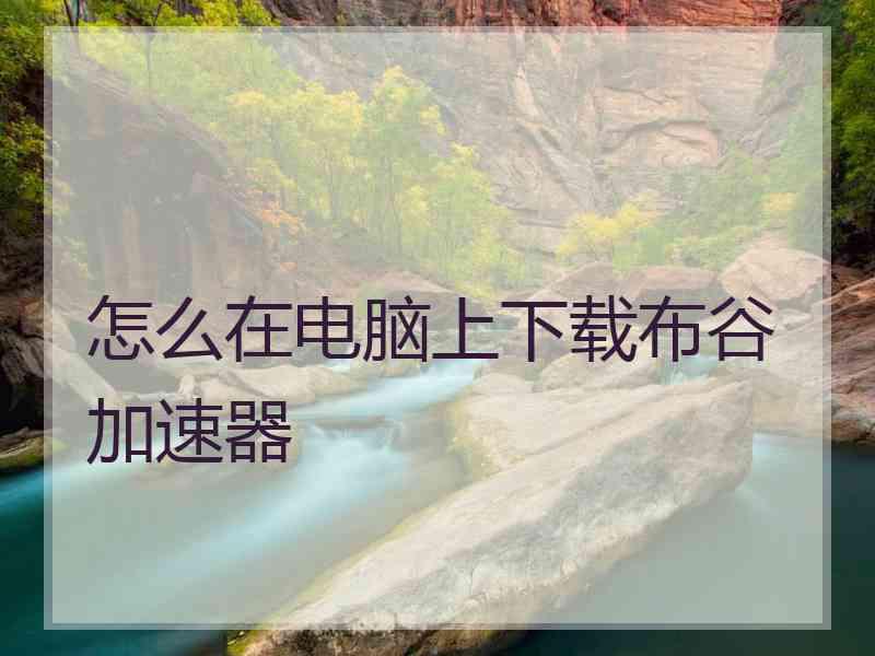 怎么在电脑上下载布谷加速器