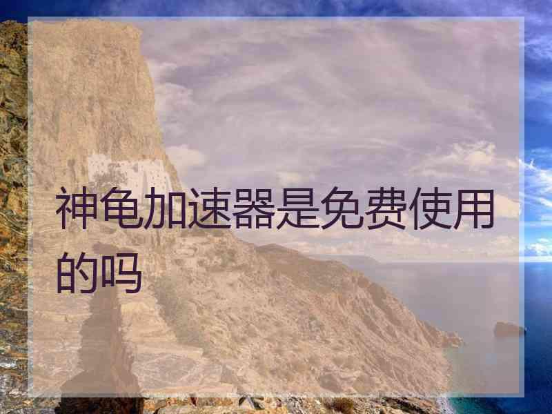 神龟加速器是免费使用的吗