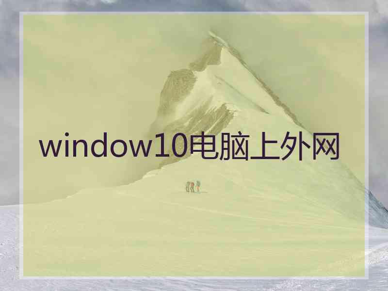 window10电脑上外网