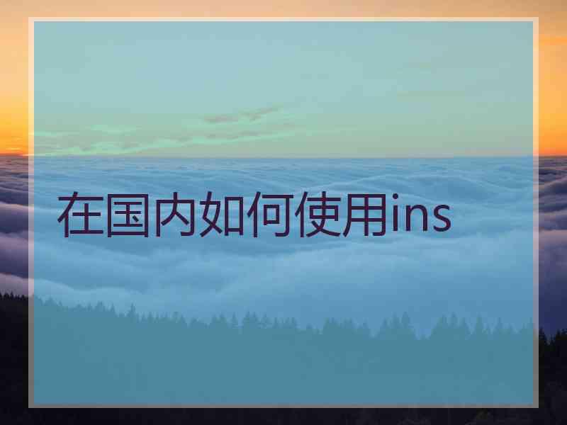 在国内如何使用ins