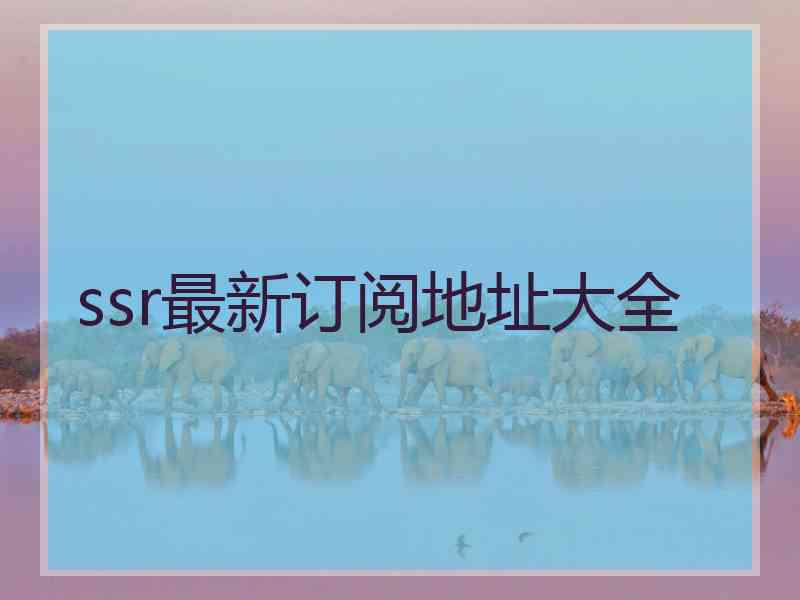 ssr最新订阅地址大全