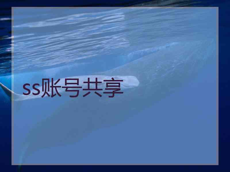 ss账号共享
