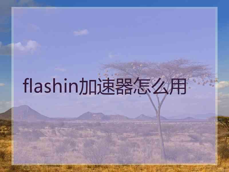 flashin加速器怎么用