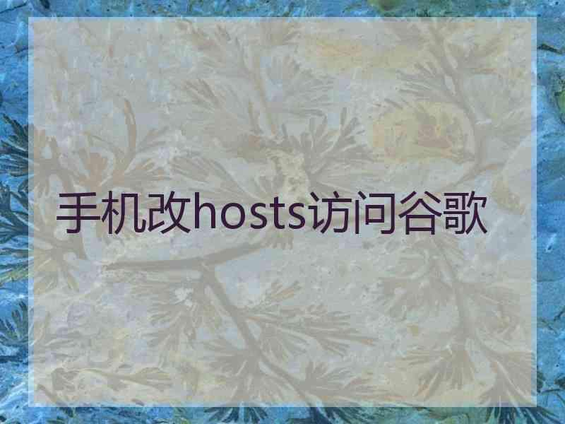 手机改hosts访问谷歌