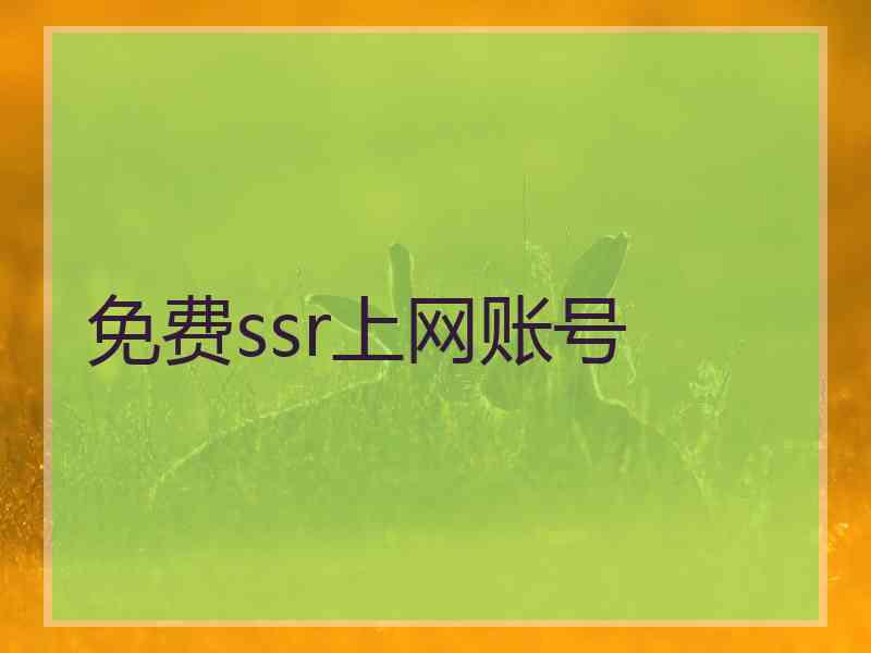免费ssr上网账号