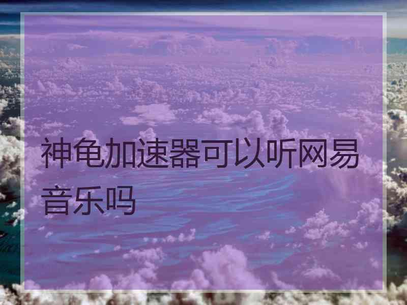 神龟加速器可以听网易音乐吗