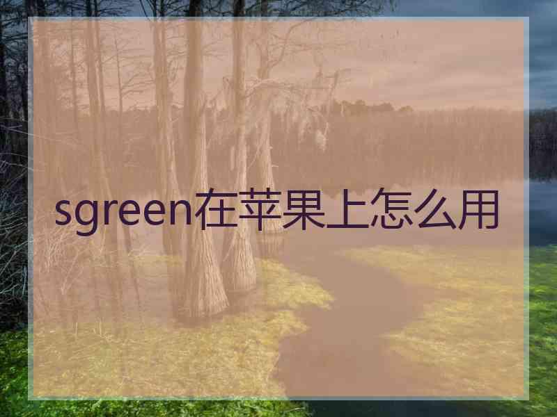 sgreen在苹果上怎么用