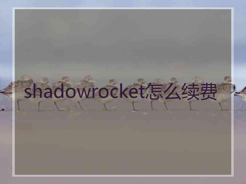 shadowrocket怎么续费