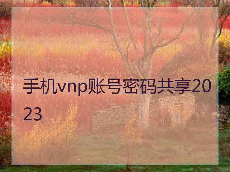 手机vnp账号密码共享2023