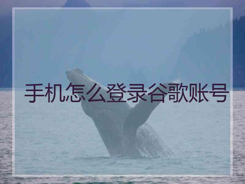 手机怎么登录谷歌账号