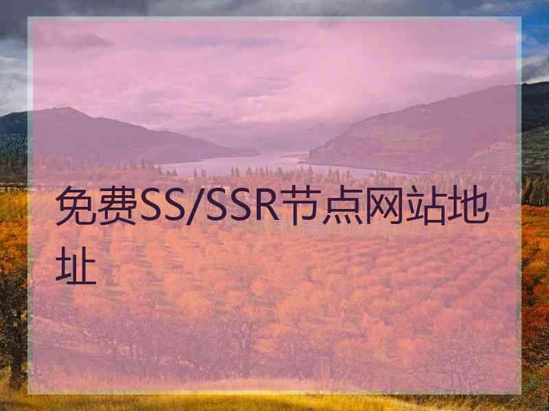 免费SS/SSR节点网站地址