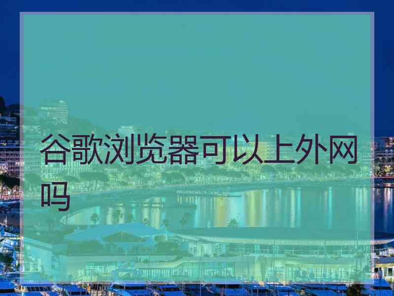 谷歌浏览器可以上外网吗