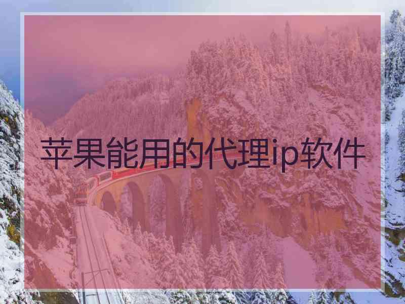 苹果能用的代理ip软件