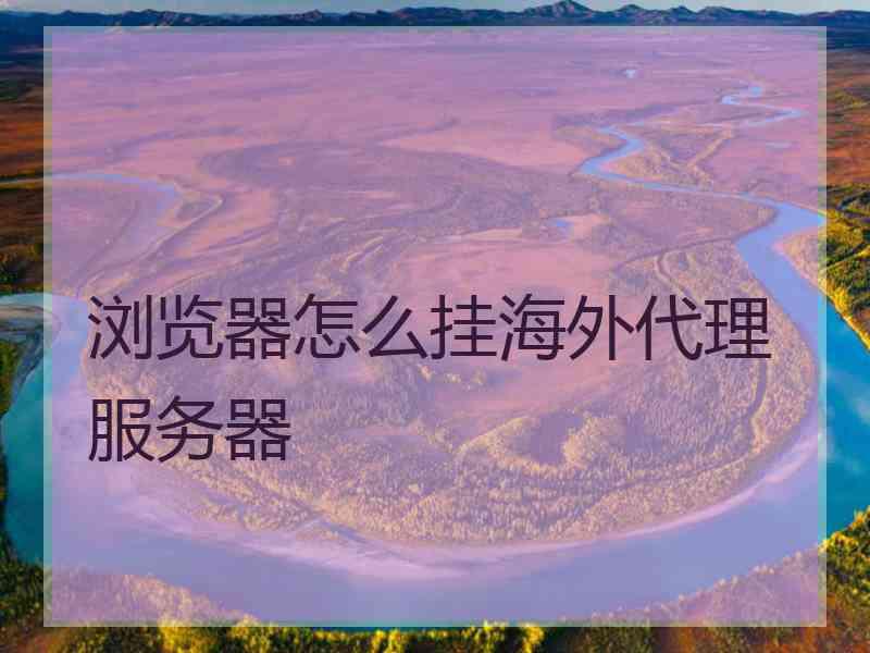 浏览器怎么挂海外代理服务器