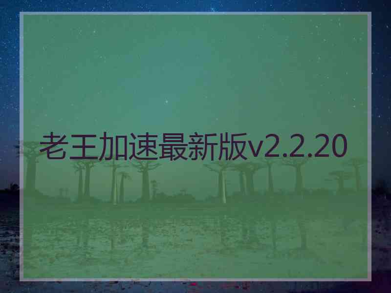 老王加速最新版v2.2.20