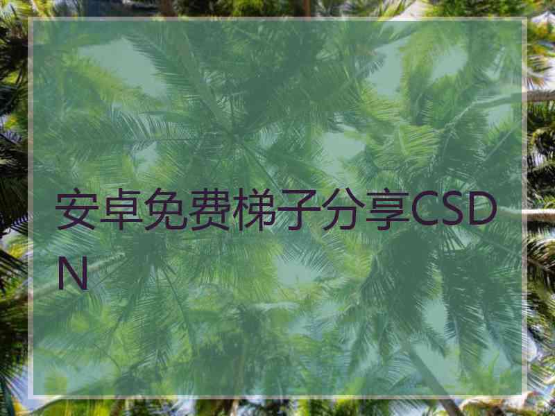 安卓免费梯子分享CSDN
