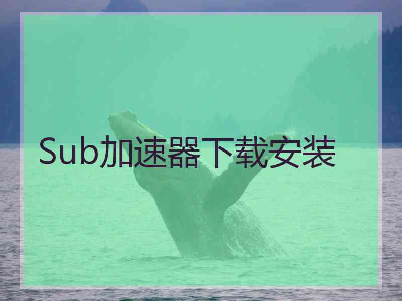 Sub加速器下载安装