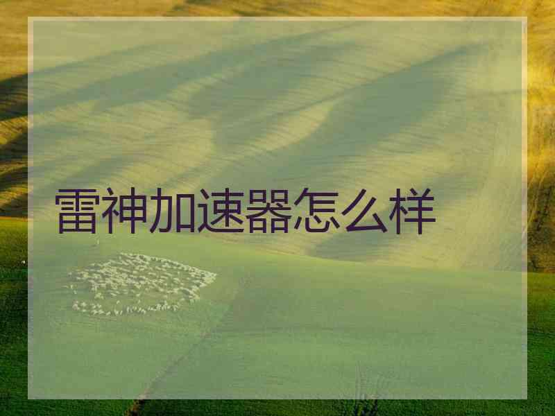雷神加速器怎么样
