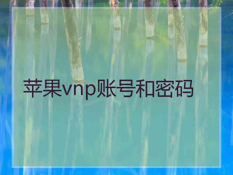 苹果vnp账号和密码