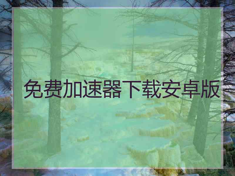 免费加速器下载安卓版