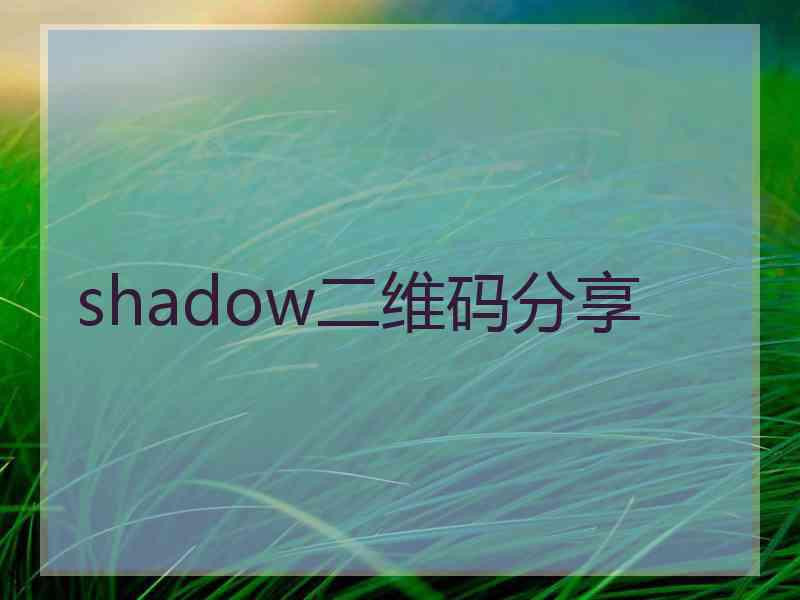 shadow二维码分享