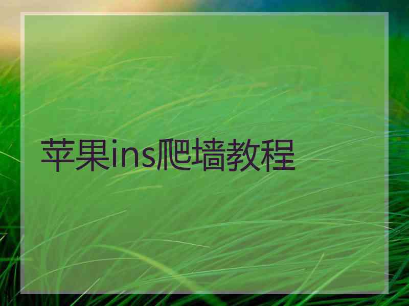 苹果ins爬墙教程